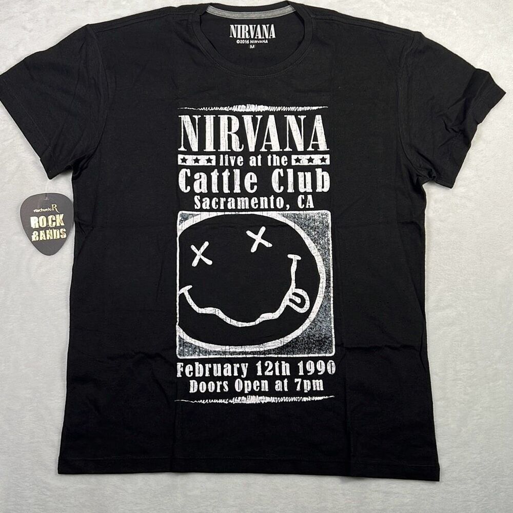 Nirvana live at the Cattle Club concert release band T-shirt NWT Men Medium‎